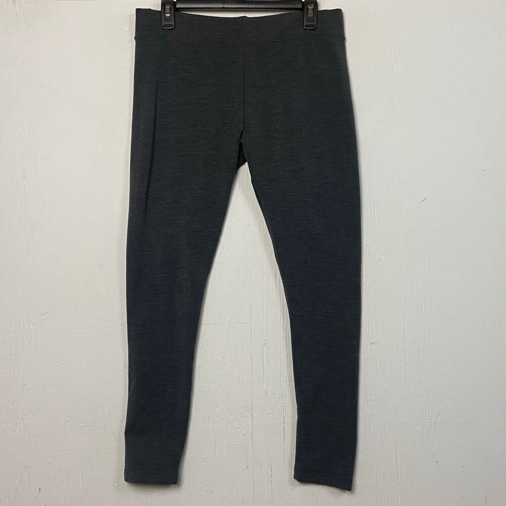 Woolx Stella Leggings Womens Size L Gray Merino Wool Base Layer Pull On Stretch